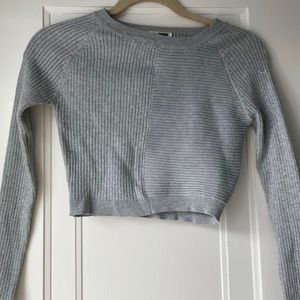 LF Gray Cropped Sweater